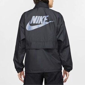 Nike Windbreaker Jacket Black Pink Zip Converts to Belt Bag Packable Athleisure